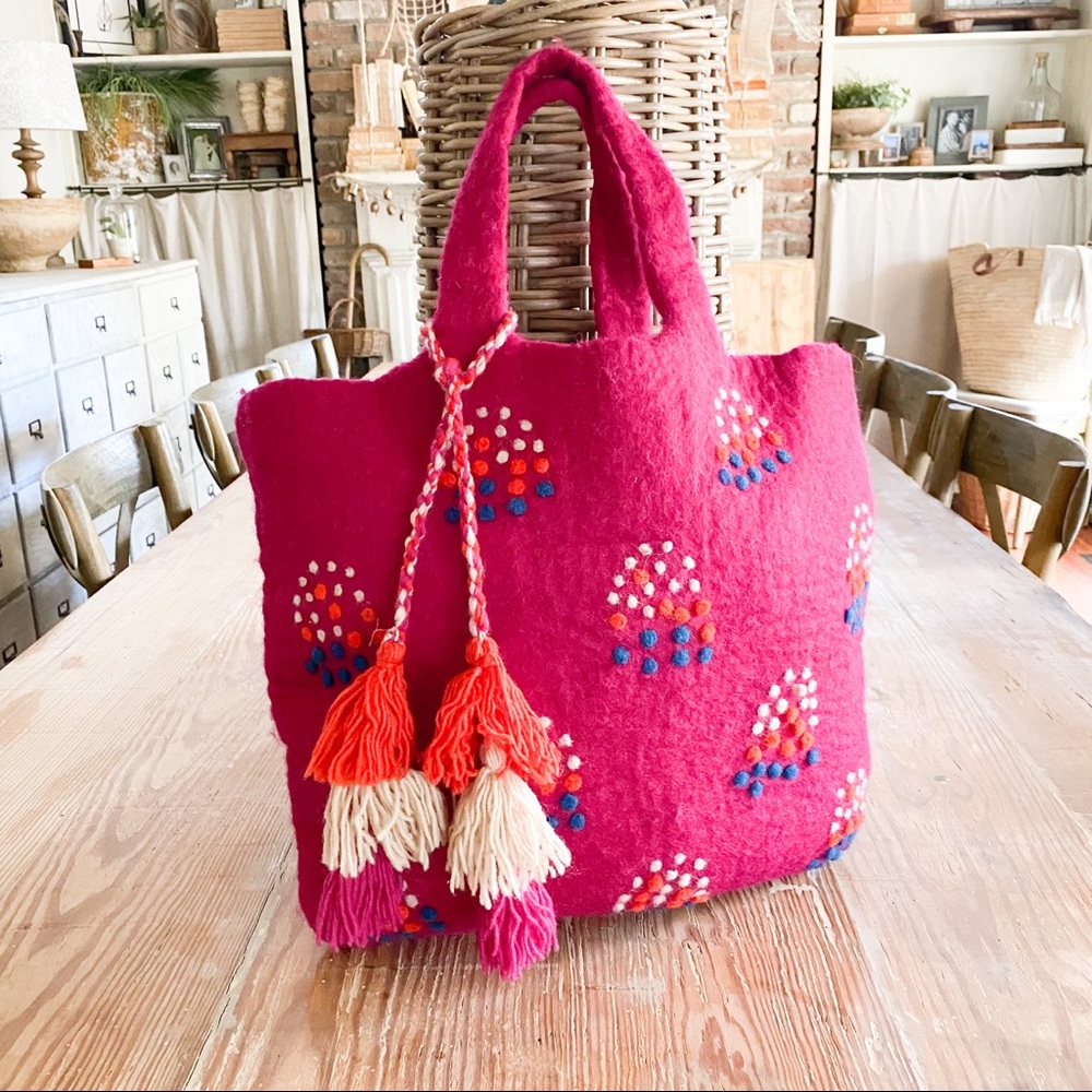 Anthropologie Felted Wool Tote